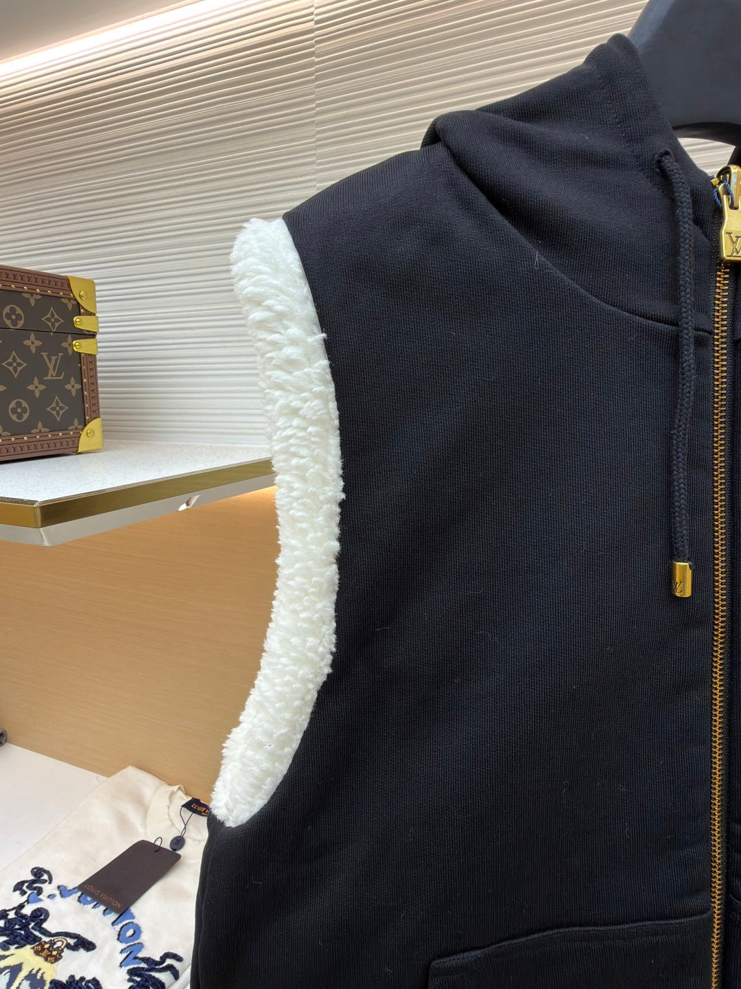 LV Embroidered Hooded Reversible Vest