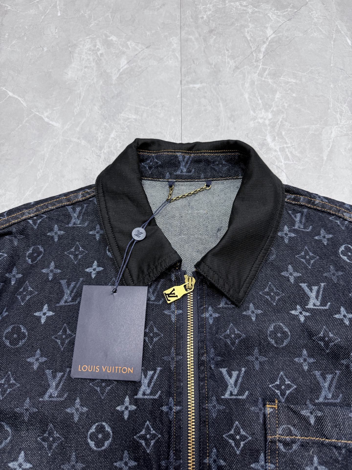 LV Monogram Lapel Zip Up Jacket
