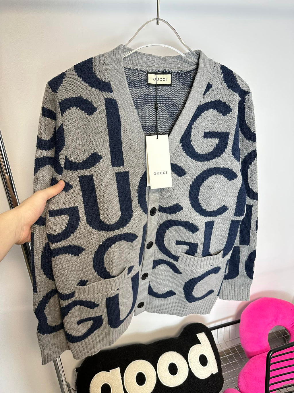 GG double print Cardigan Unisex