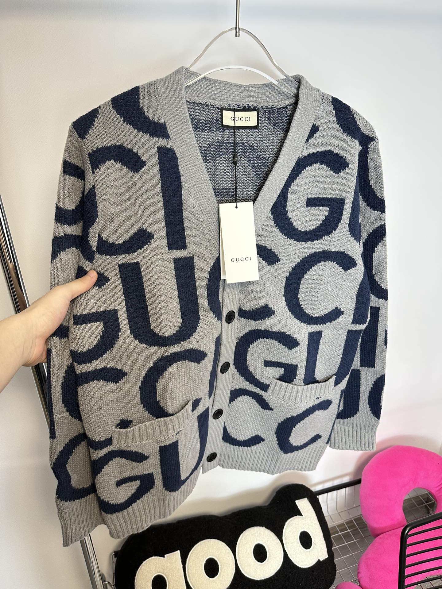 GG double print Cardigan Unisex