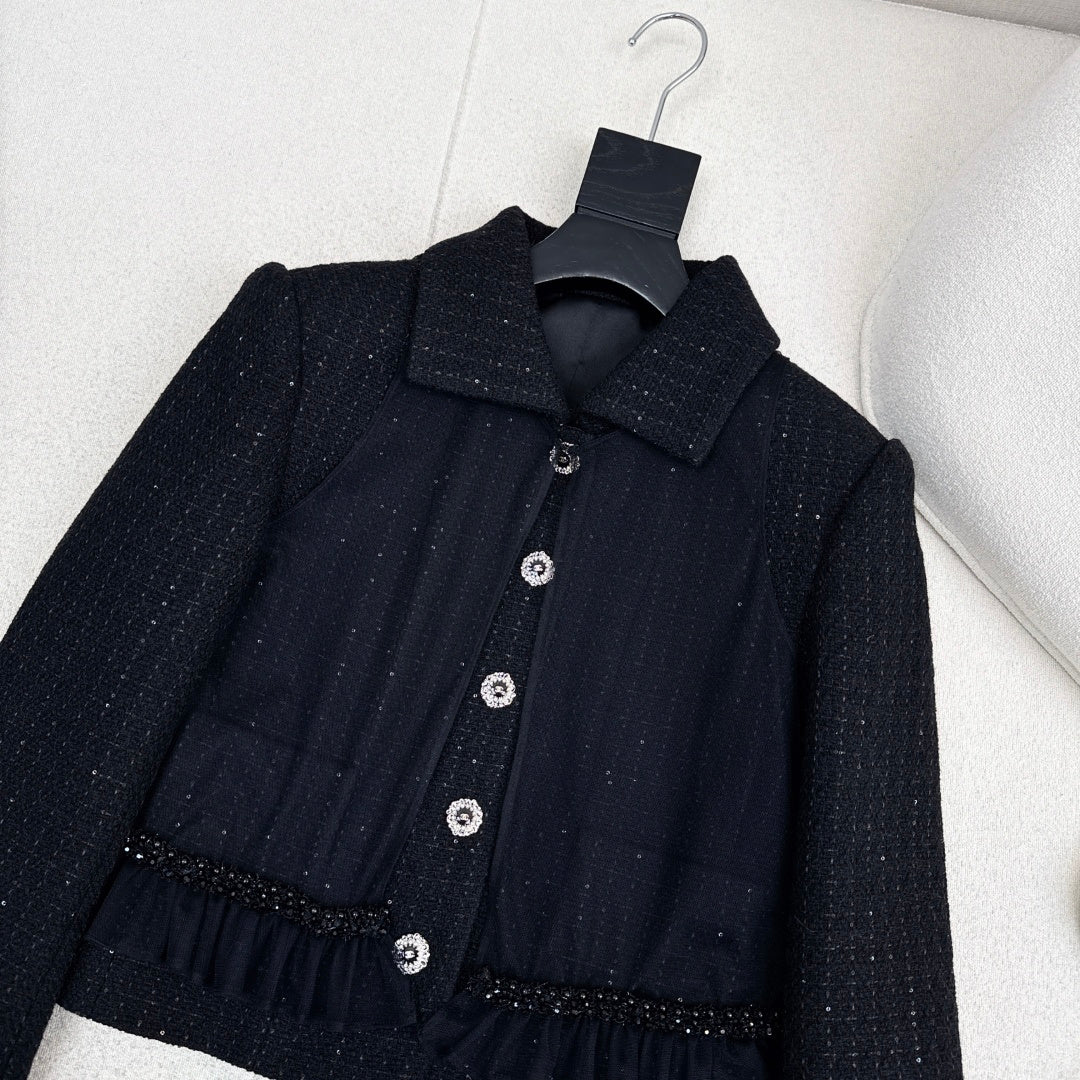 Chanel Woven Collared Coat