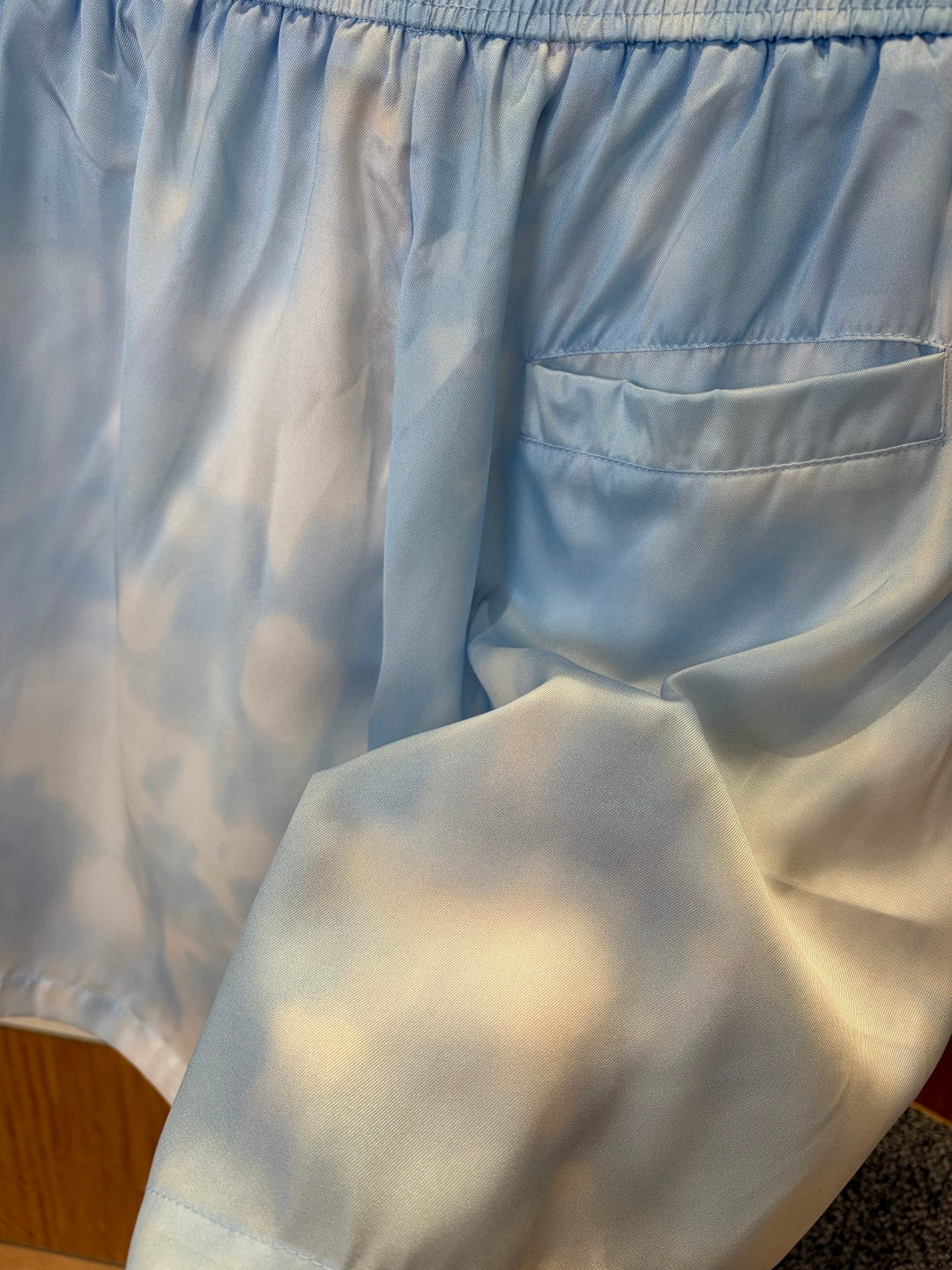 LV Blue & White Tie Drawstring Shorts