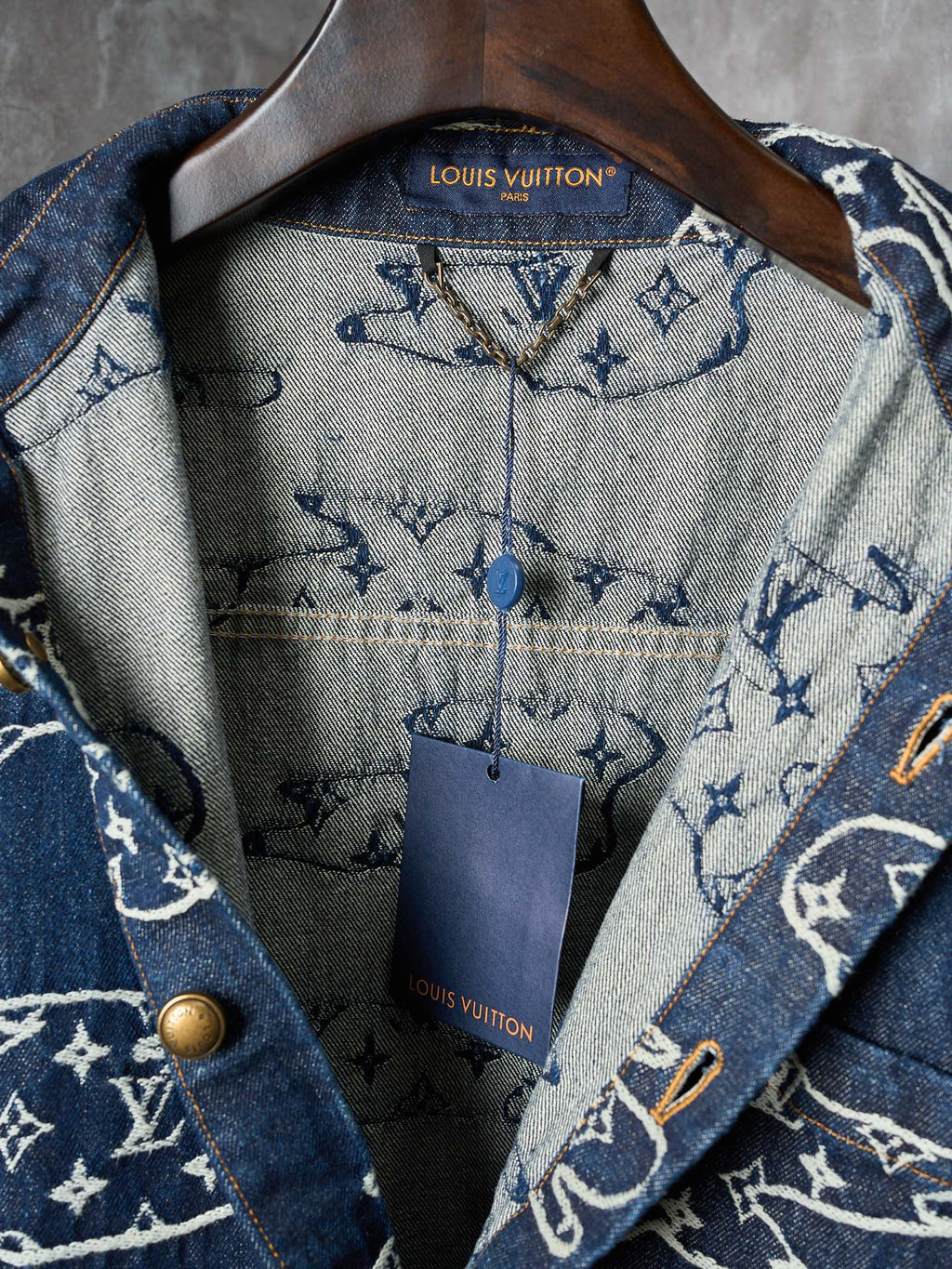 LV Cloud Jacquard Denim short sleeve shirt