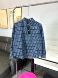 FENDI all-over logo printed washed denim shirt/jacket