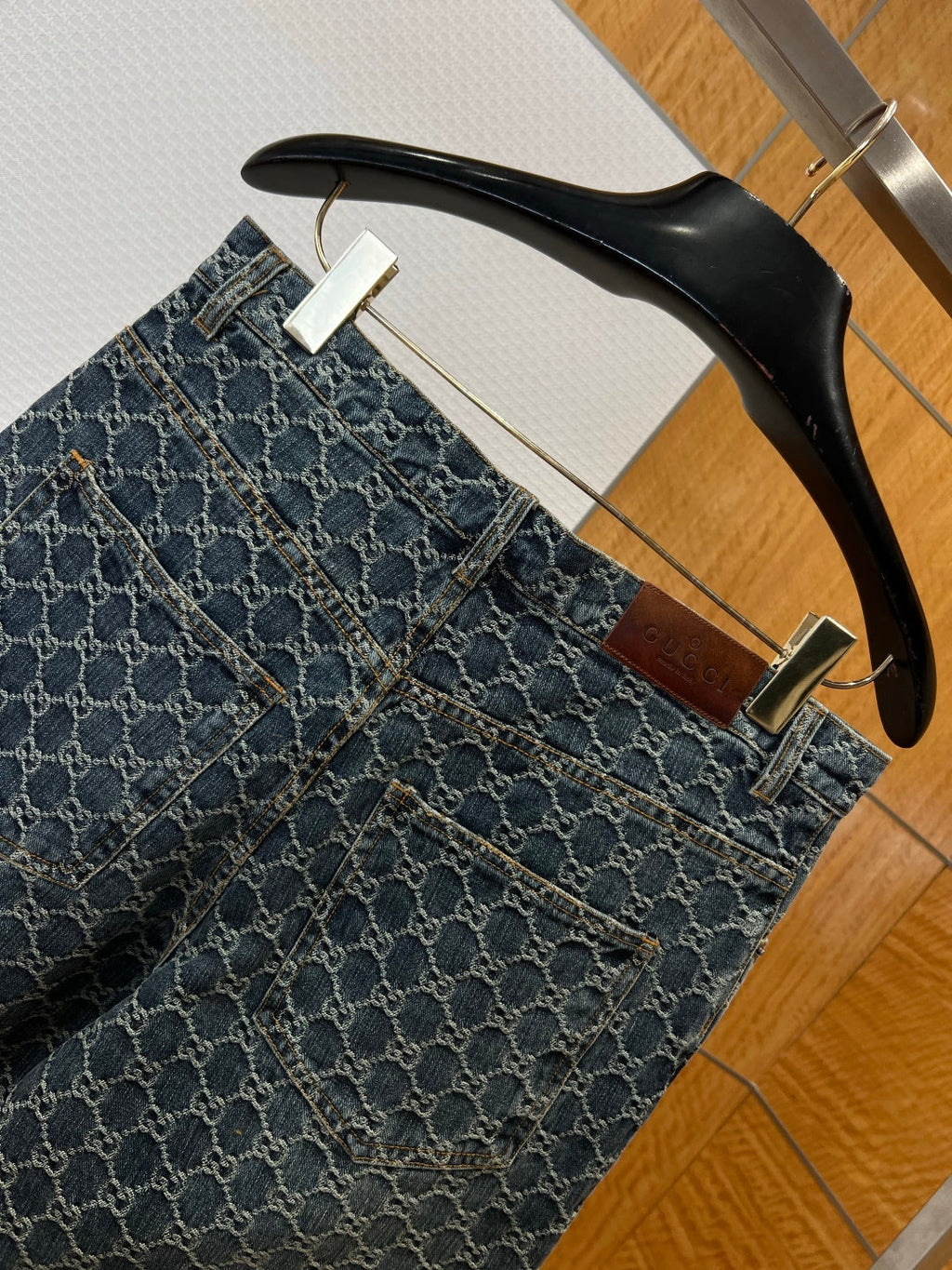 Gucci All-over Denim Shirt & Pants Set