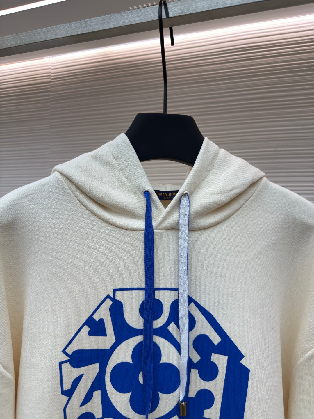 LV Blue Drawstring Floral Hoodie