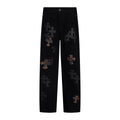 Chrome Heart Cross Pattern Leather Jeans