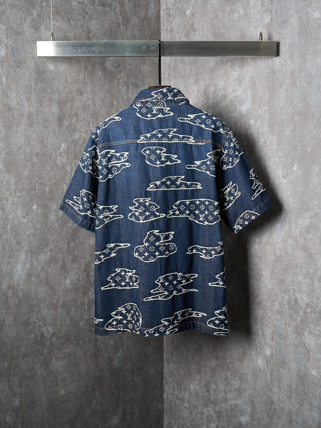 LV Cloud Jacquard Denim short sleeve shirt