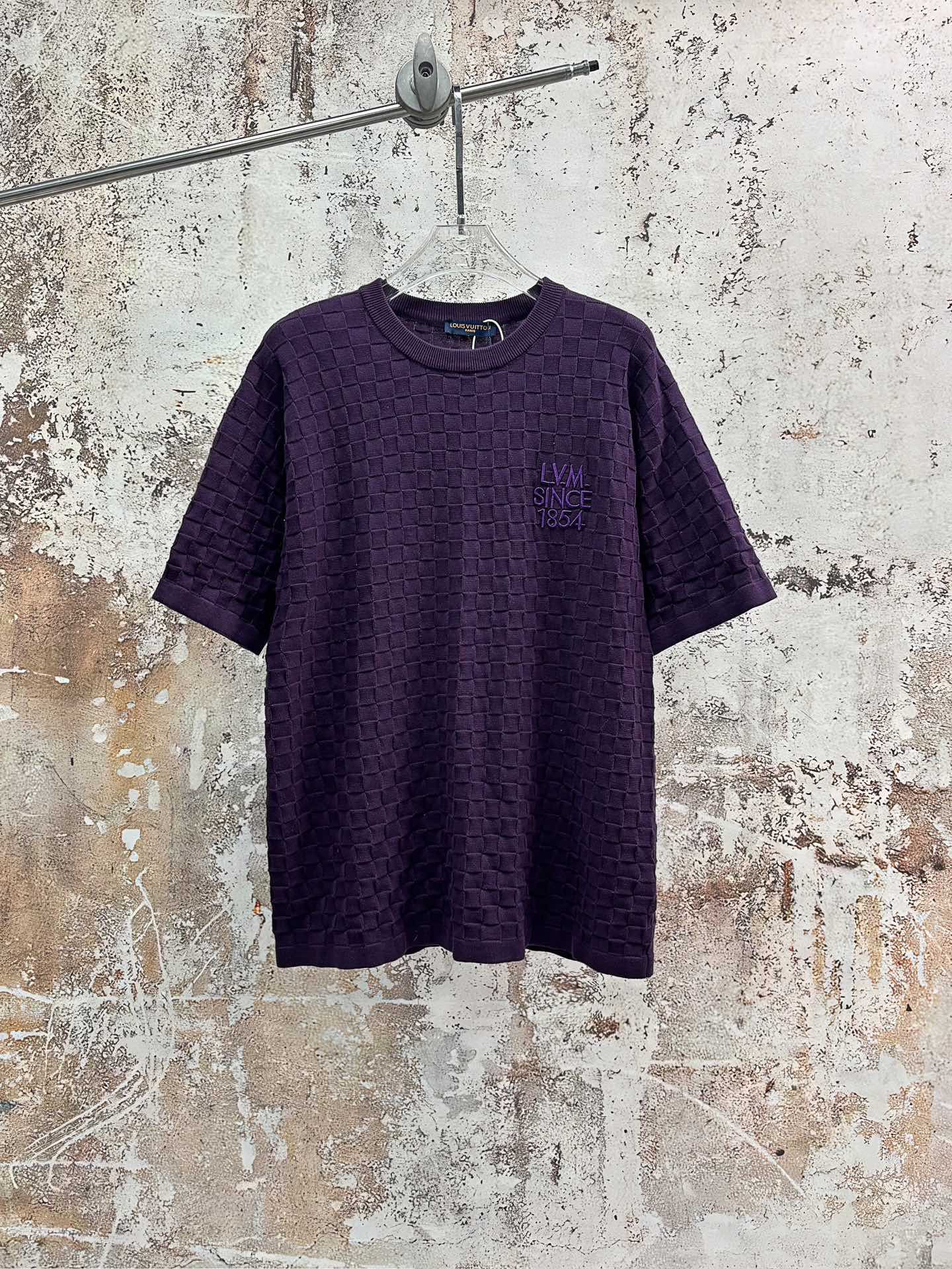 LV Black Jacquard Embroidered T-Shirt