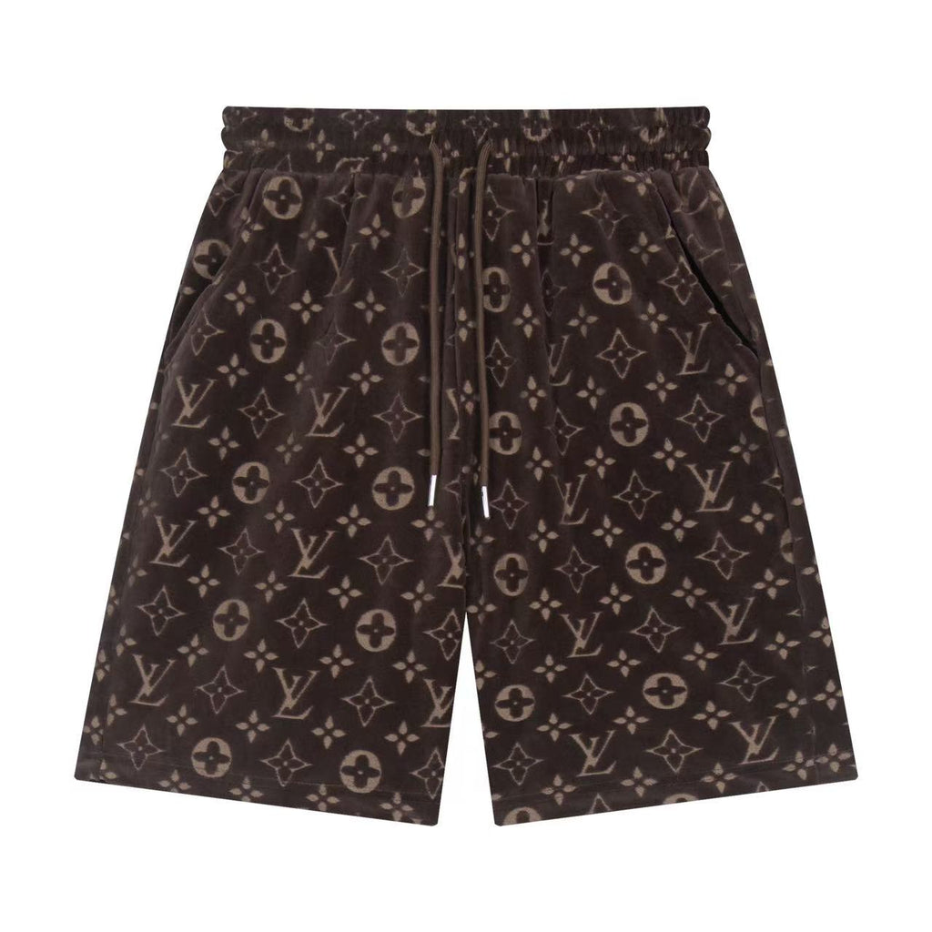LV Monogram jacquard velvet shorts