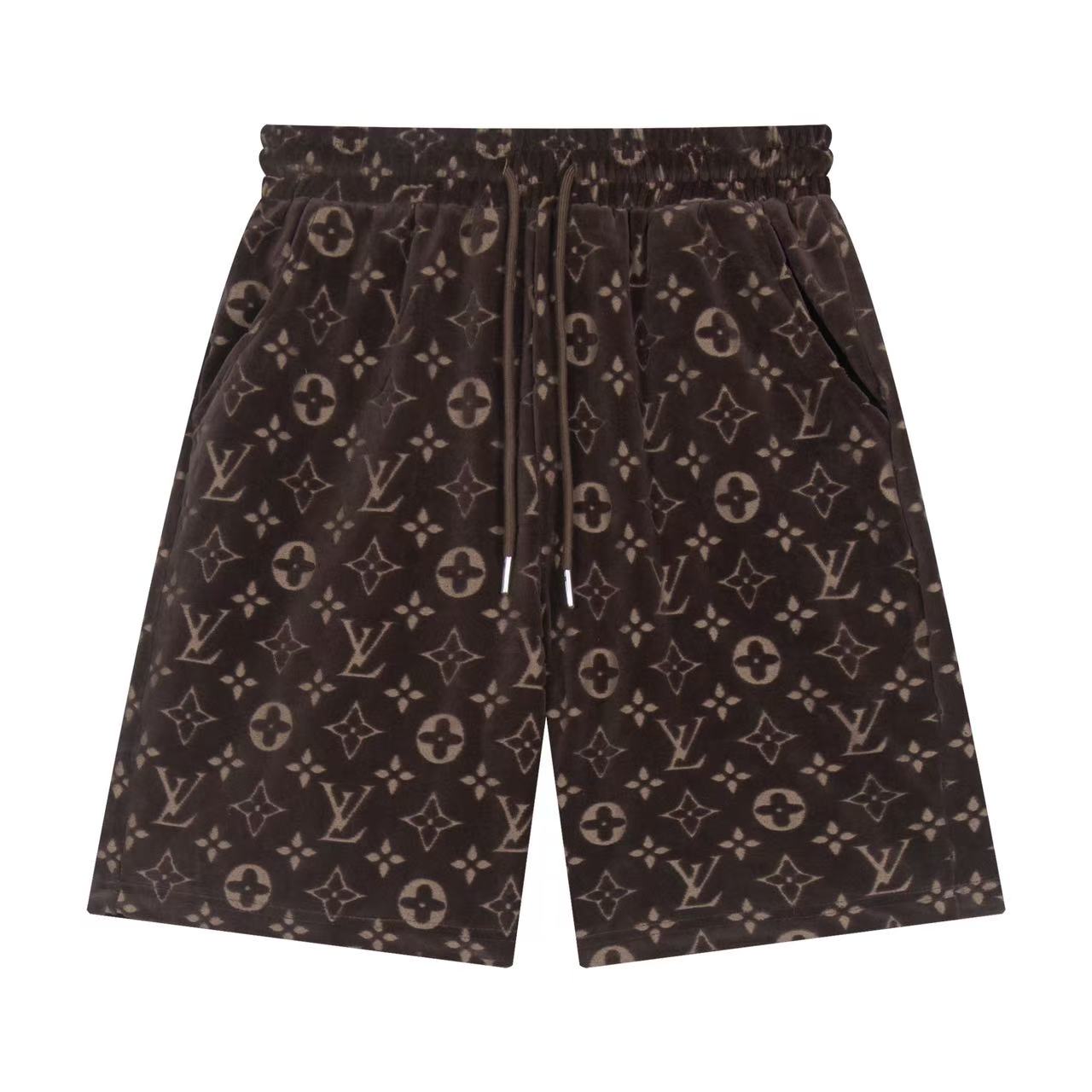 LV Monogram jacquard velvet shorts