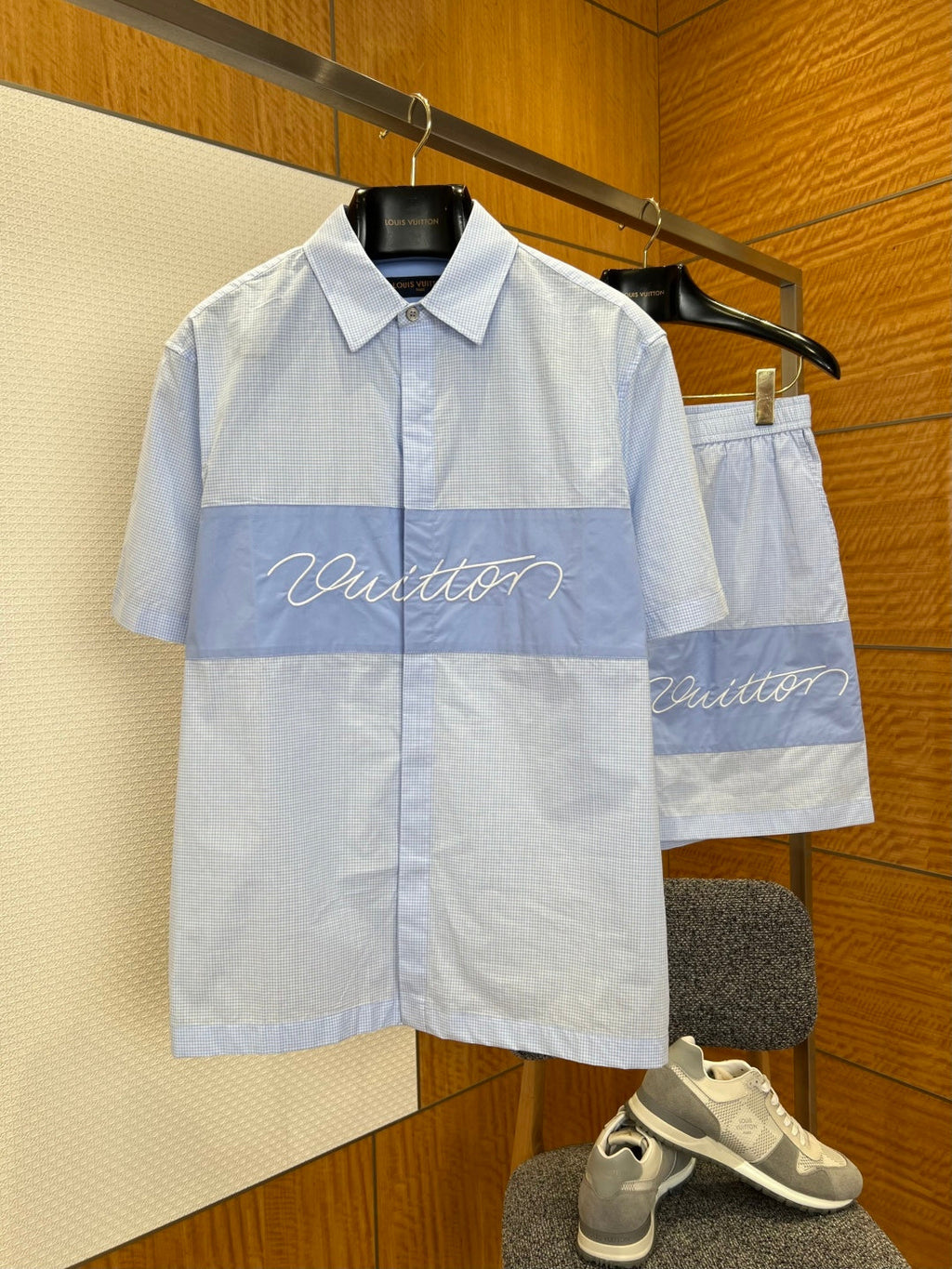 LV Casual Classic Embroidered Shirt & Pants Set
