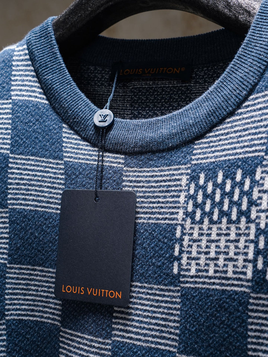 LV ×Nigo Checkered Knit Crew Neck Shirt