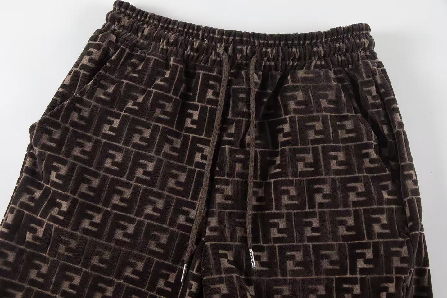 Fendi Mongram Jacquard Velvet Shorts