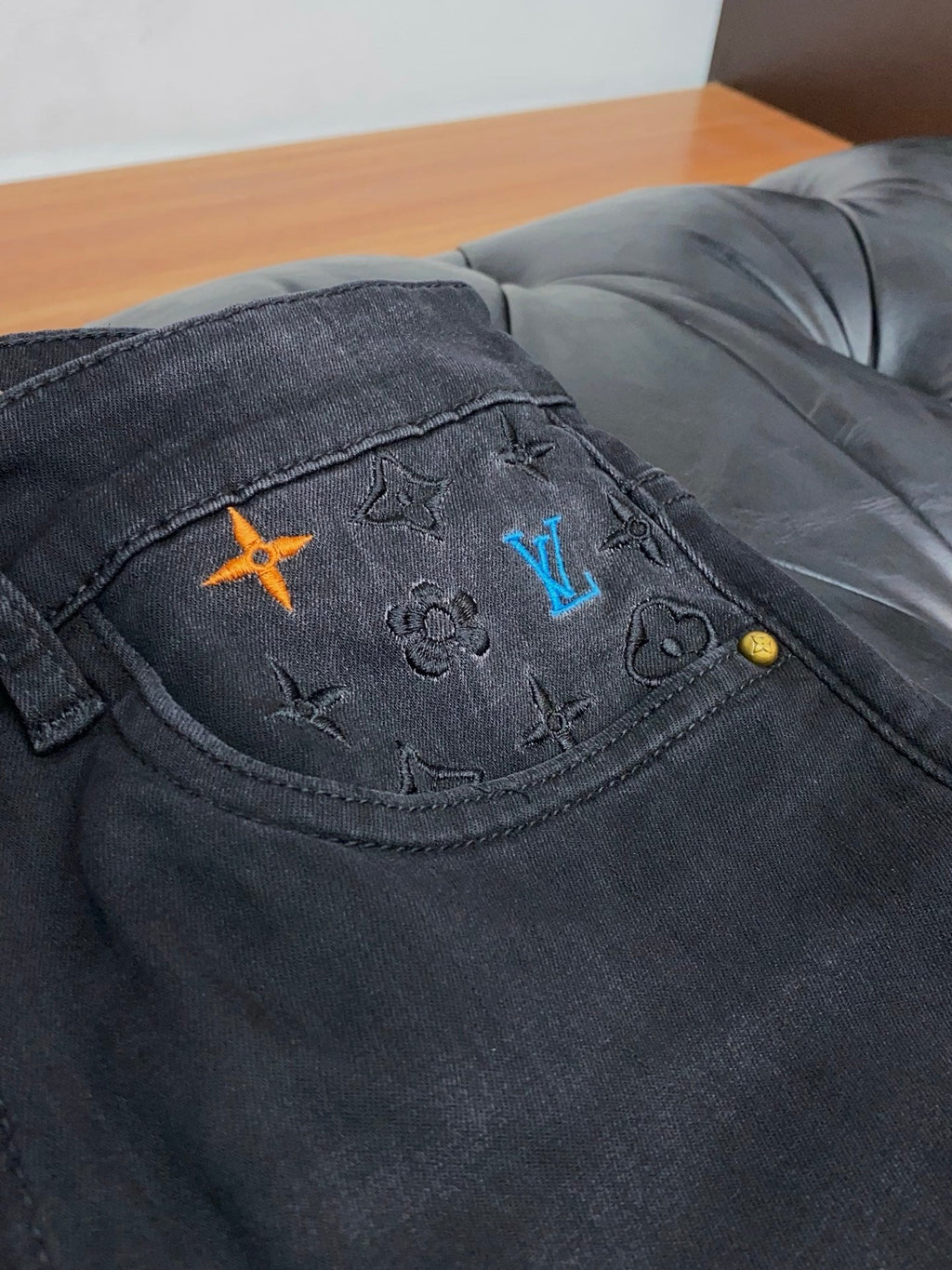 LV Slim Fit Straight-Leg Jeans