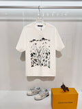 LV 3D ski mountain foam flock T shirt