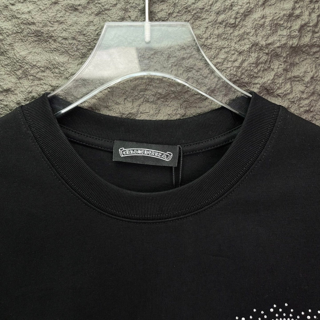 Chrome Heart Rhinestone Short-Sleeve T- Shirt