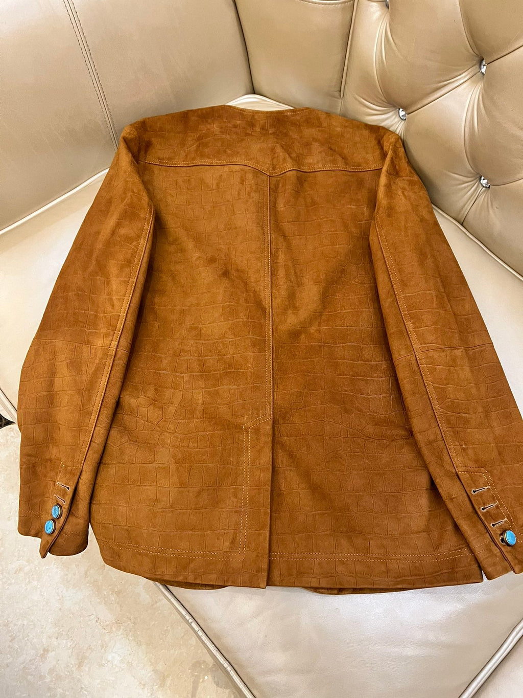 LV GoatSkin Suede Genuine Leather Jacket