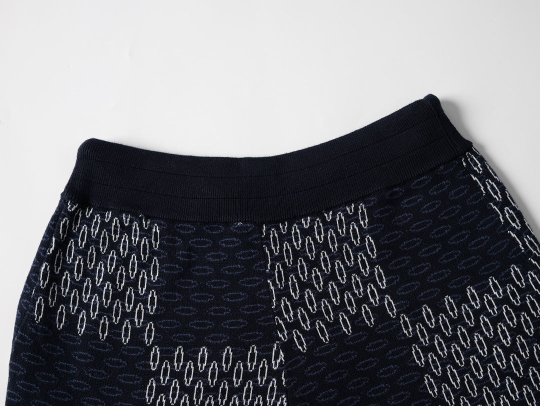 LV checkered knit Shorts