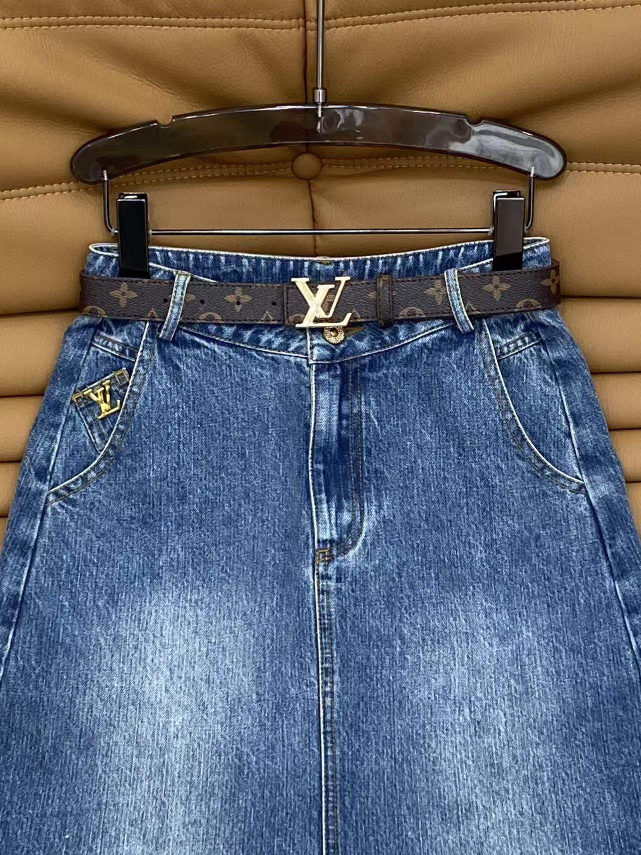 Women LV Denim Skirt