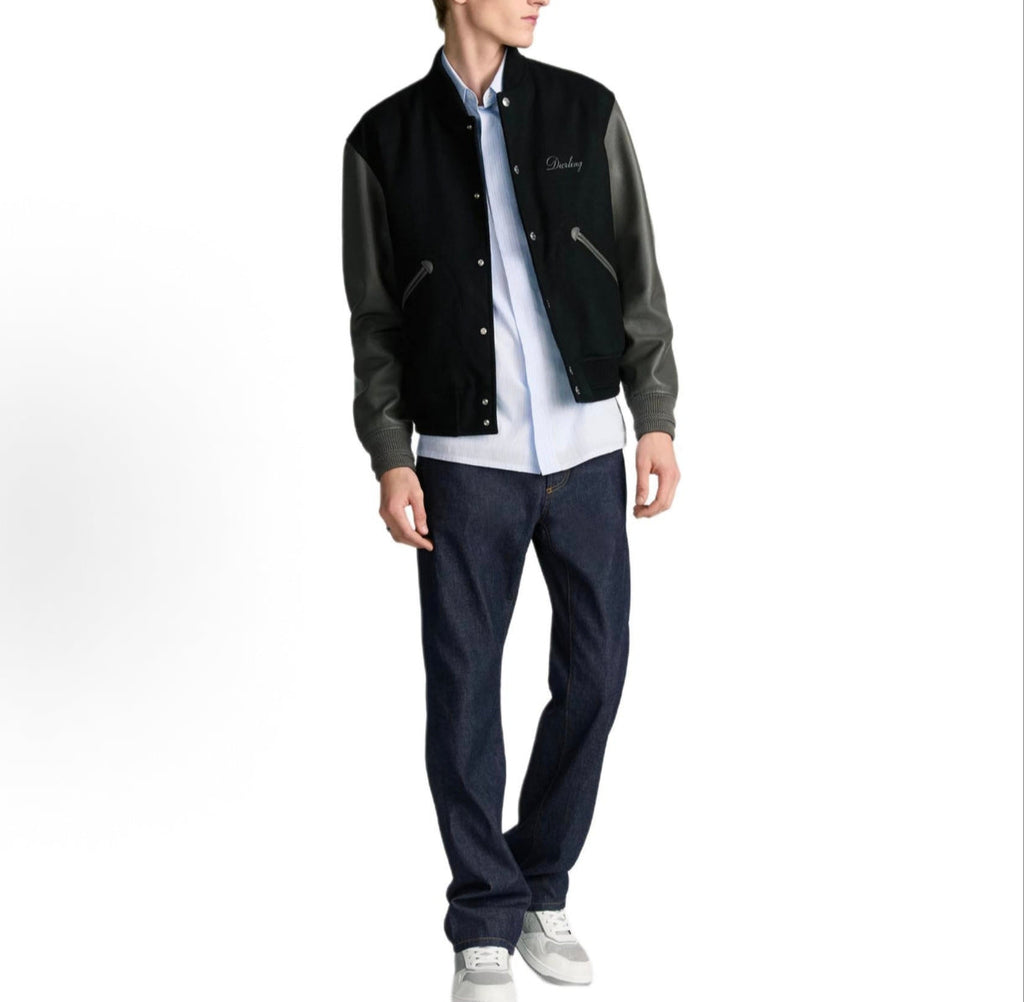 DIOR Patchwork Leather Baseball Jacket