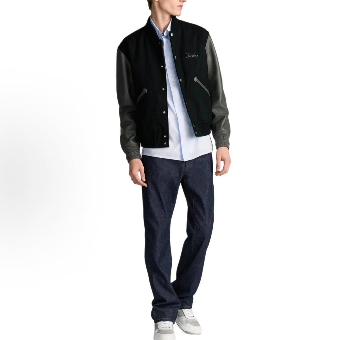 DIOR Patchwork Leather Baseball Jacket