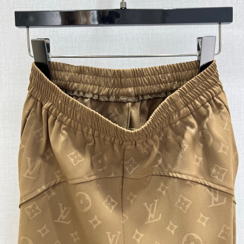 LV Embossed Straight-Leg Trousers
