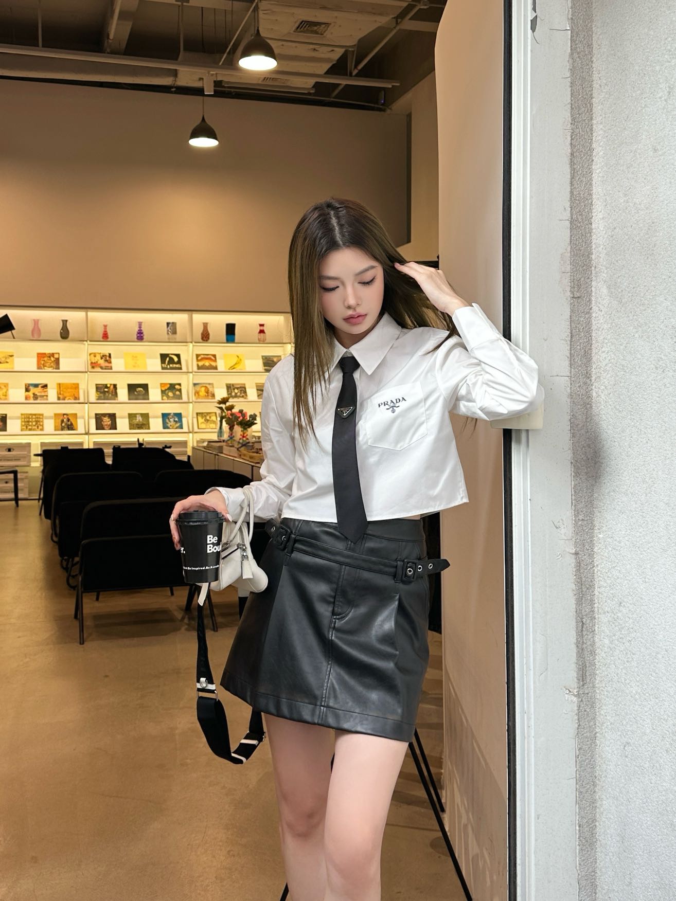 Prada Women's long sleeve shirt with Tie
