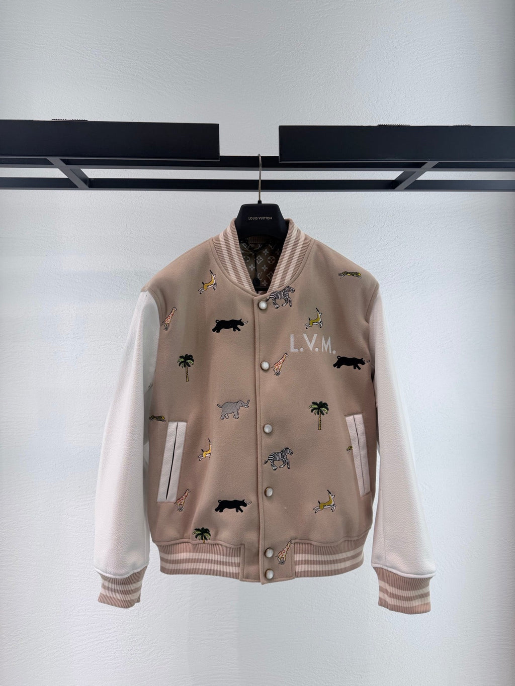 LV Patchwork Embroidered Baseball Jacket Unisex