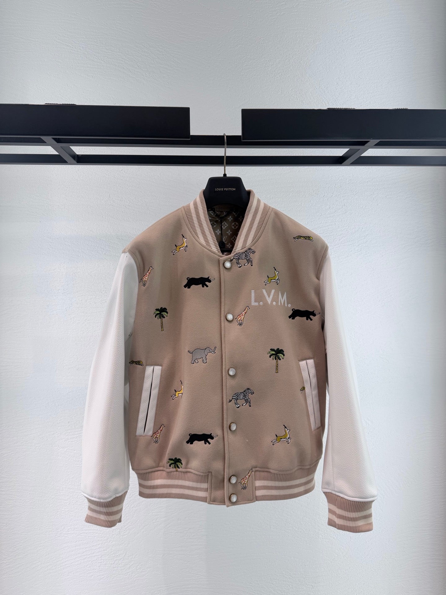 LV Patchwork Embroidered Baseball Jacket Unisex