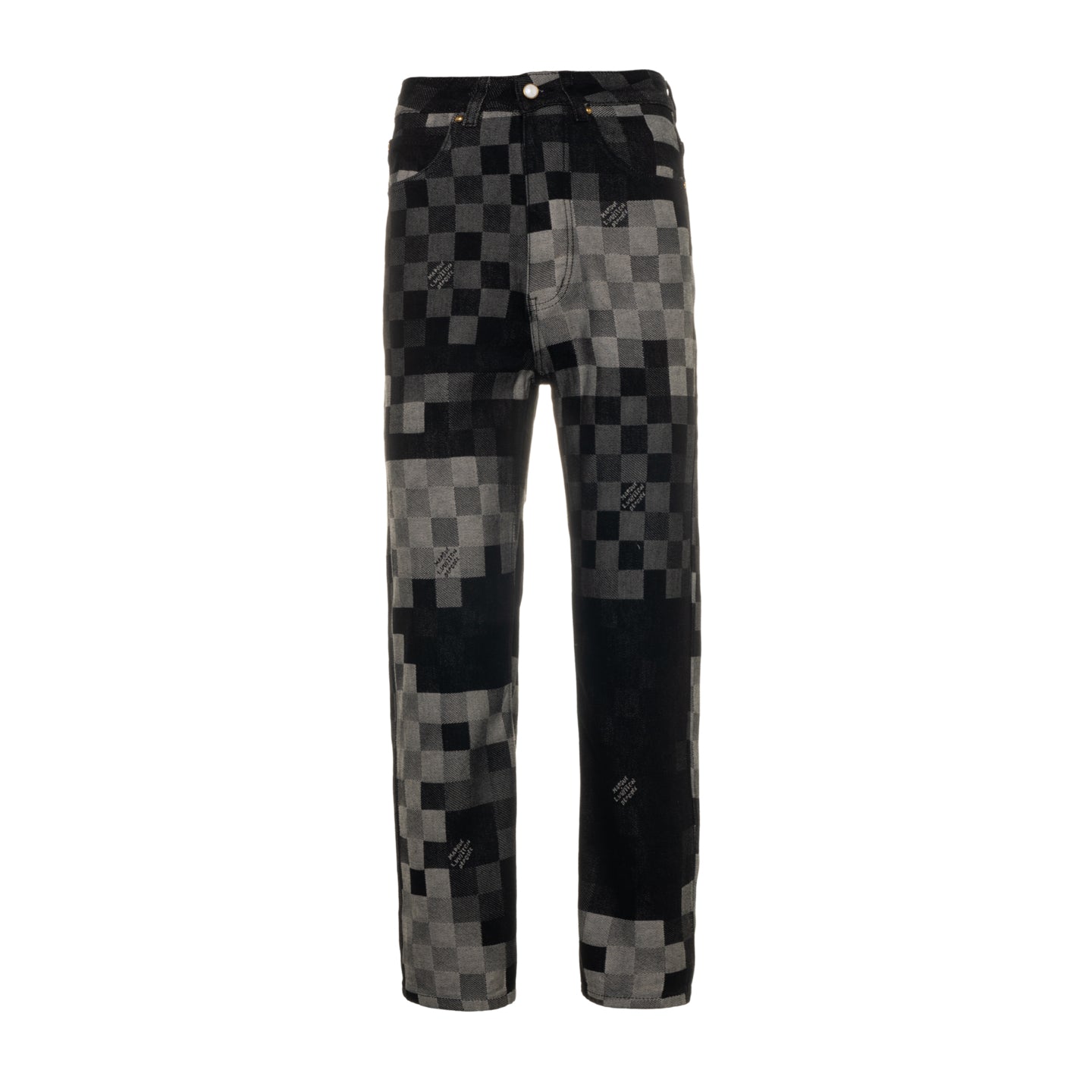 LV Pharrell Williams collaboration mosaic checkered Jeans