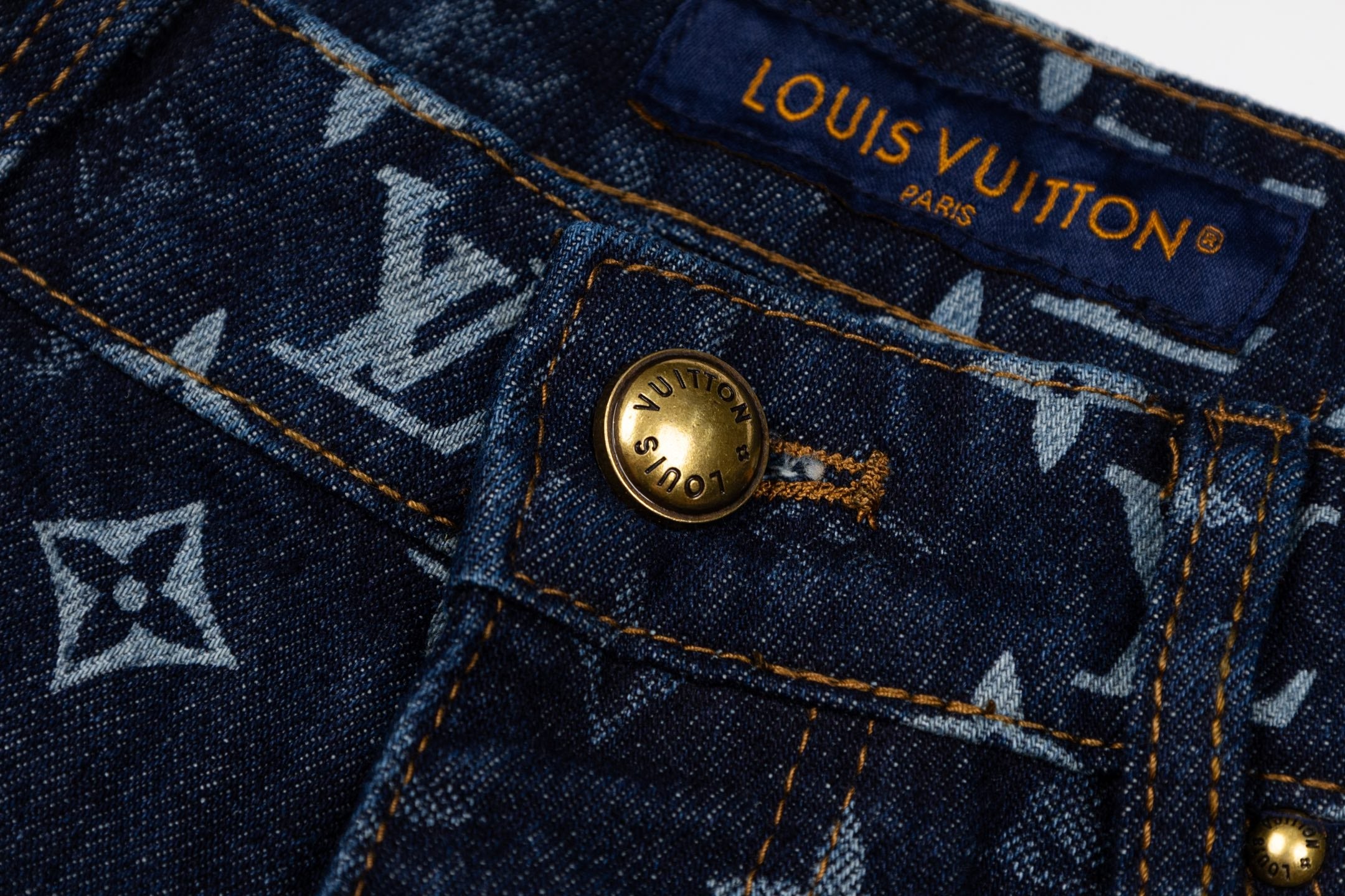 LV Denim Straight-Leg Jeans