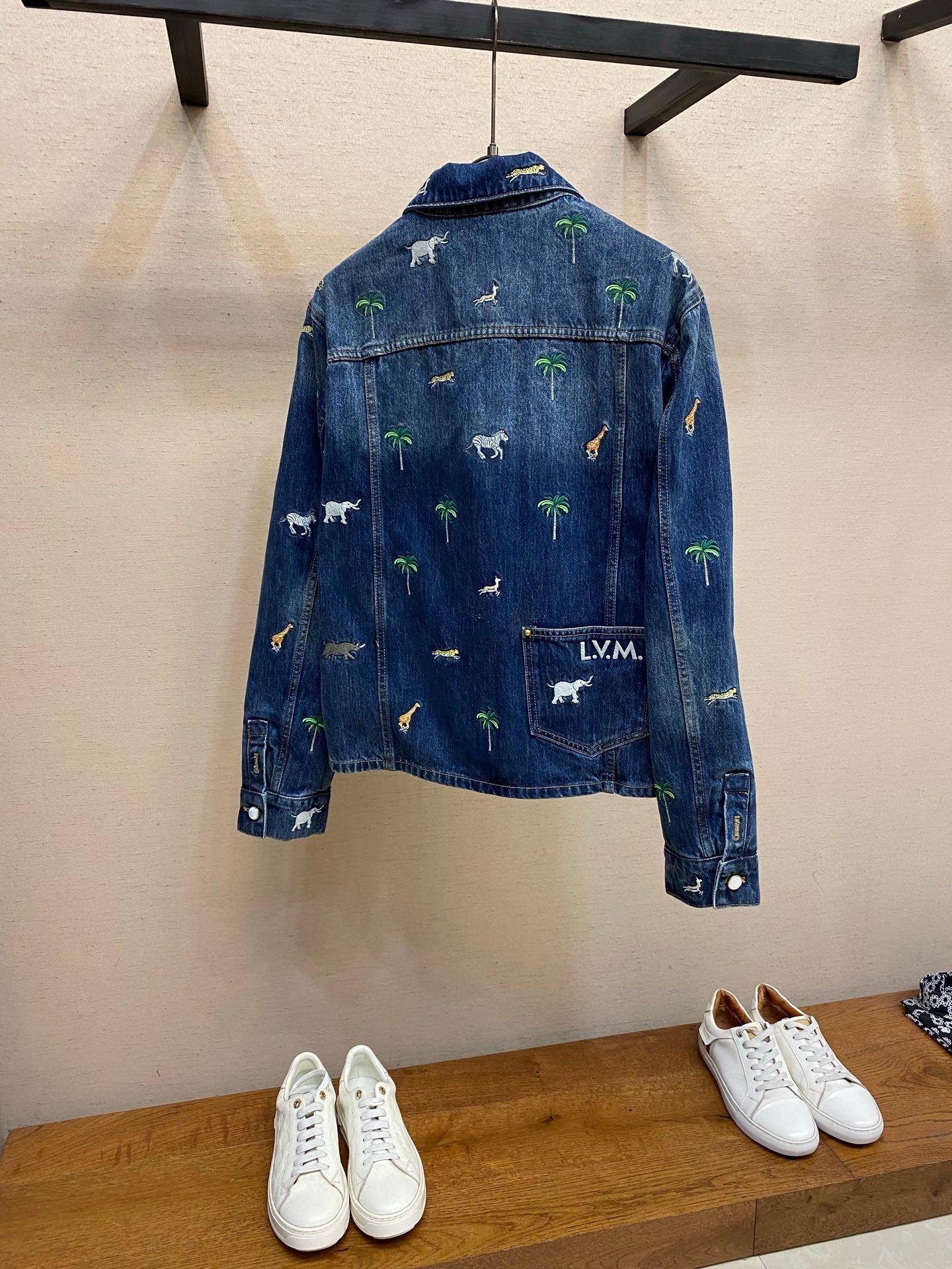 LV Animal Embroidered Denim Jacket