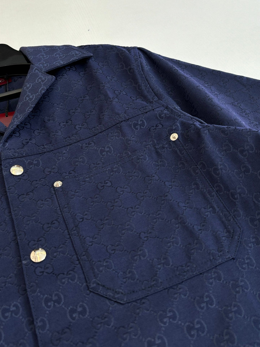Gucci Double G All-over Jacquard Suit Short-Sleeve Shirt