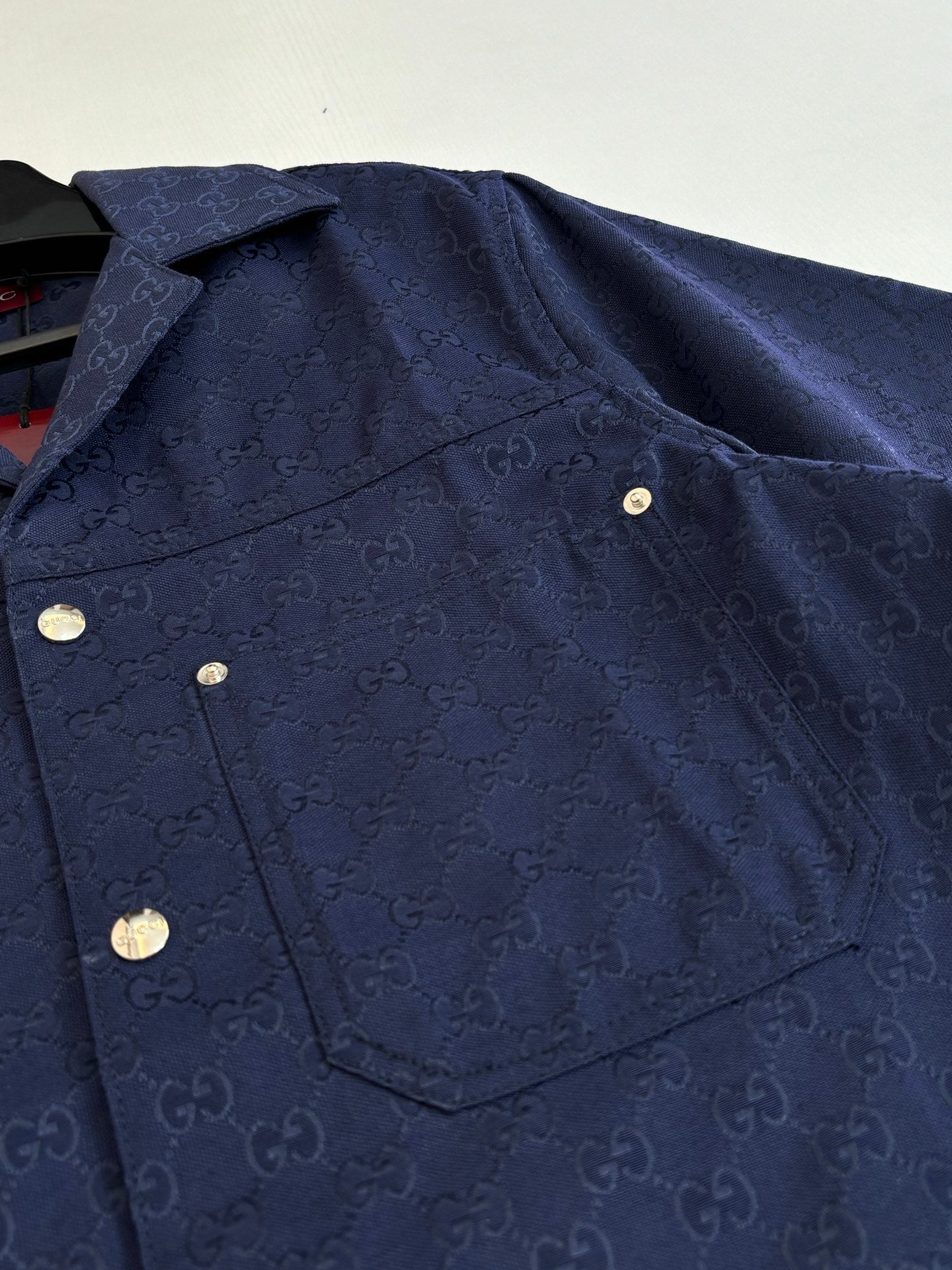 Gucci Double G All-over Jacquard Suit Short-Sleeve Shirt