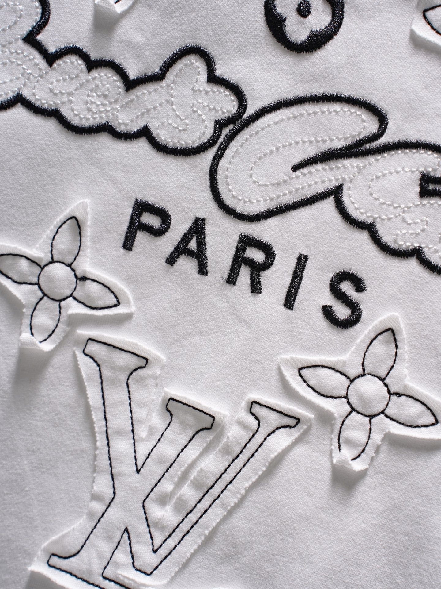 LV Applique Embroidered T-Shirt