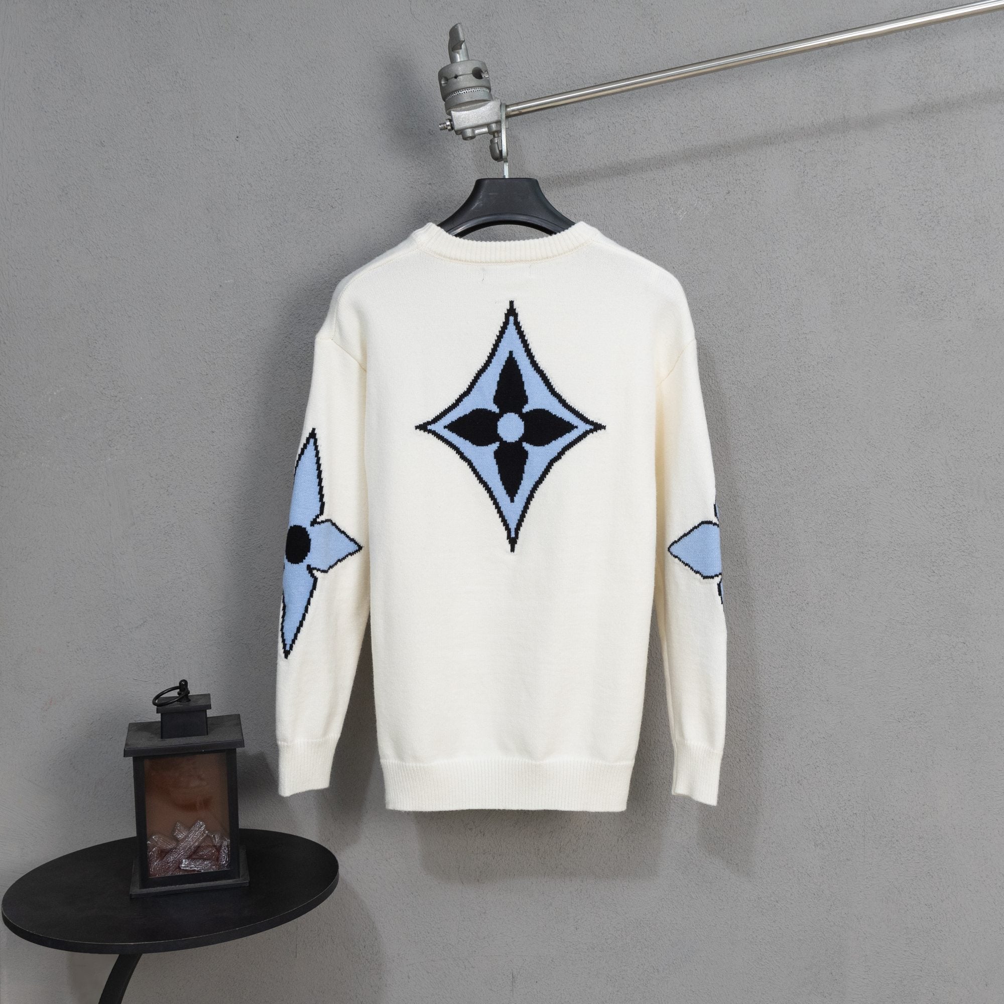LV Jacquard Wool Knit Sweater