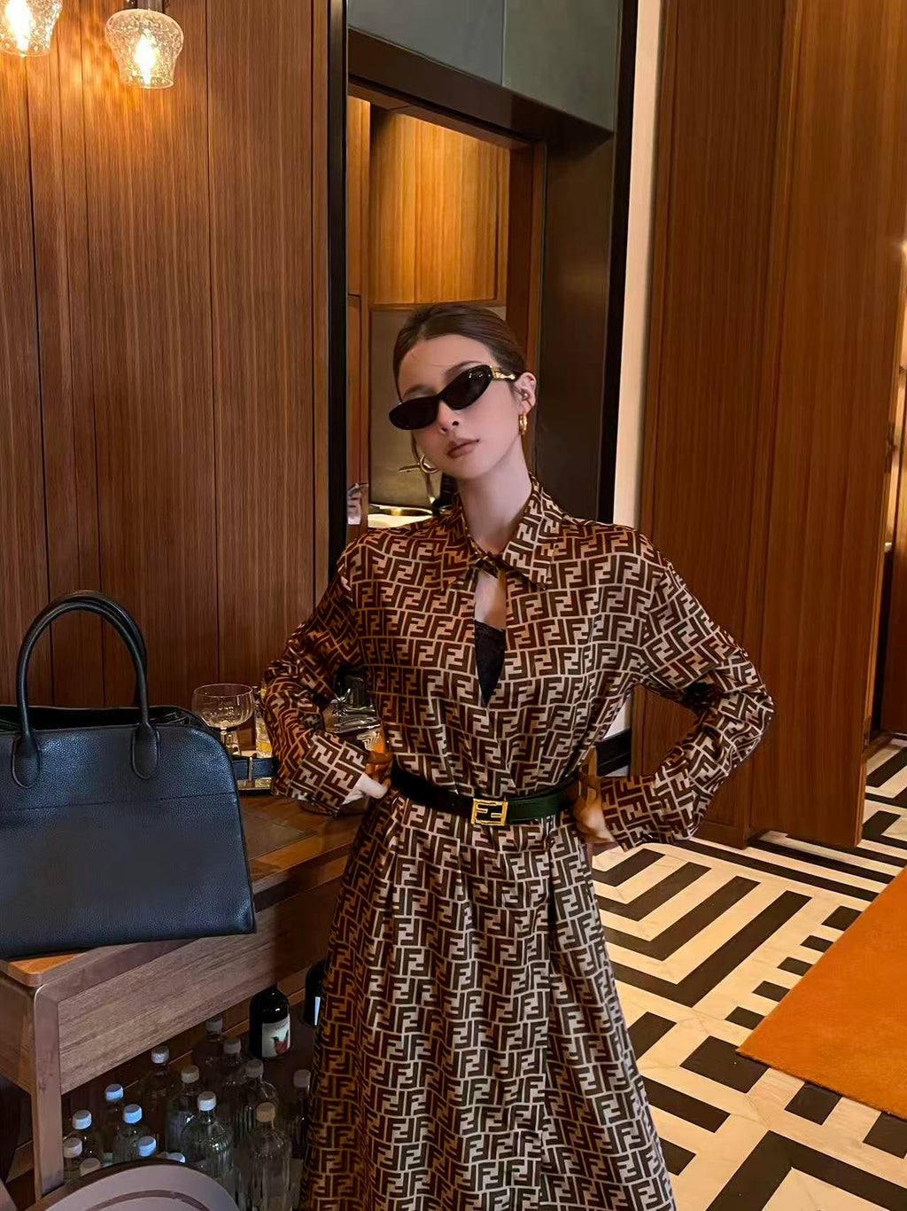 Women's Fendi Parent-Style Monogram Dress with Belt!