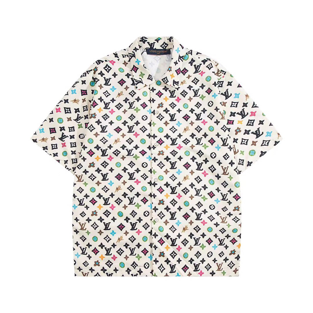 LV Print Mulberry Silk Shirt