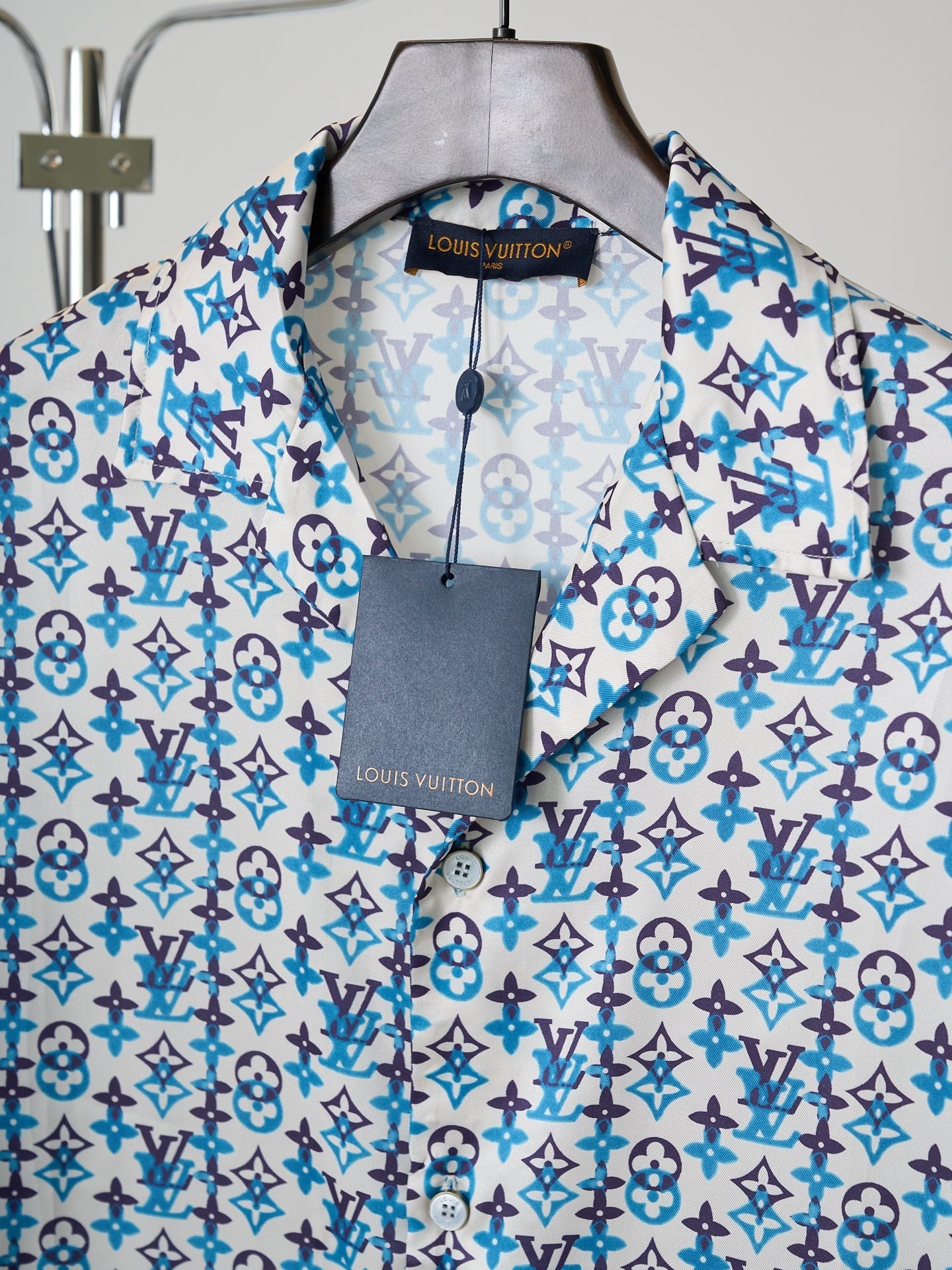 LV Mulberry Silk Shorts Sleeve Shirt