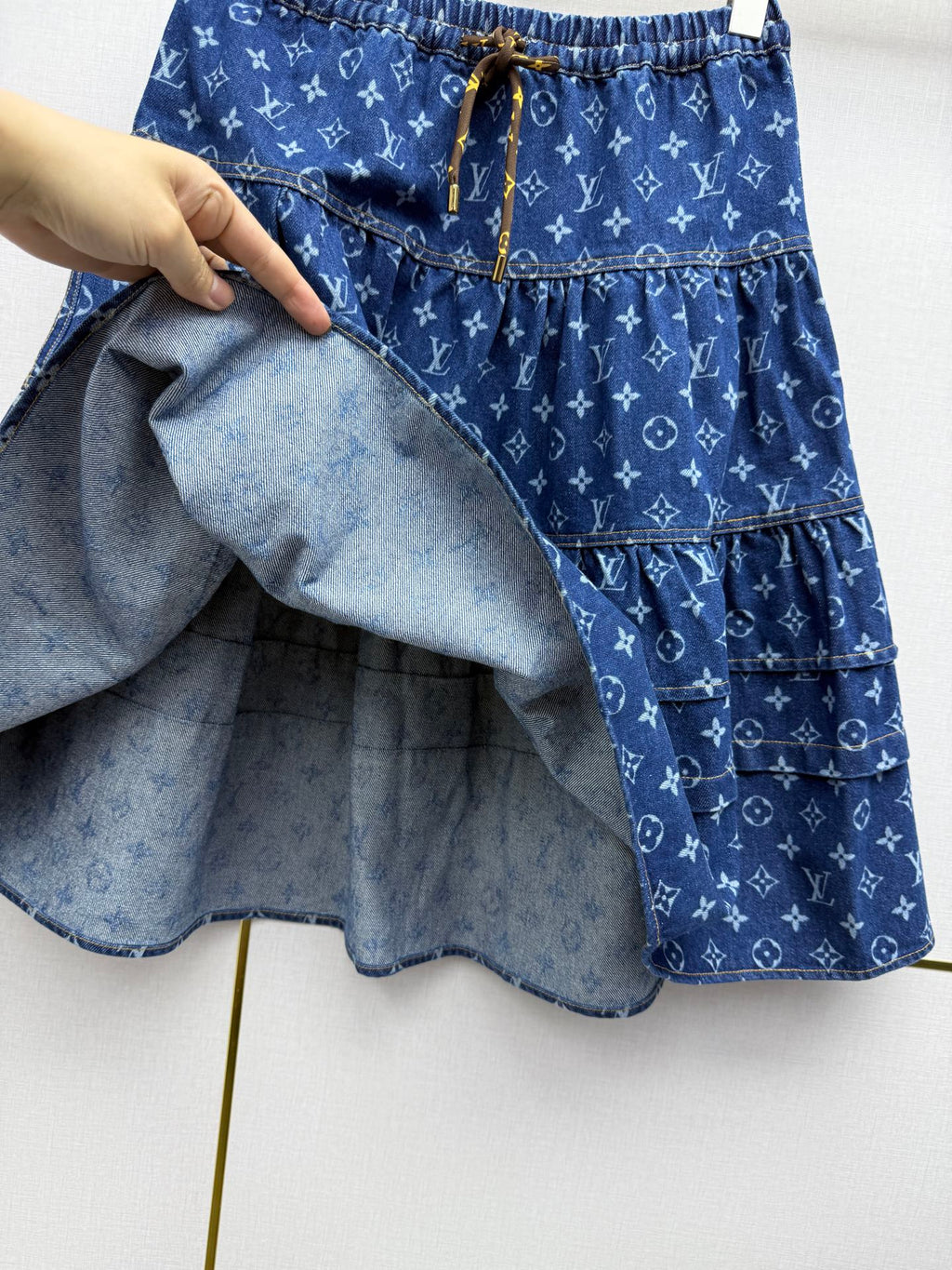 Women's Denim Tiered Skirt