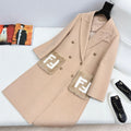 Women's Fendi Newest Mink Coat Double F Pocket