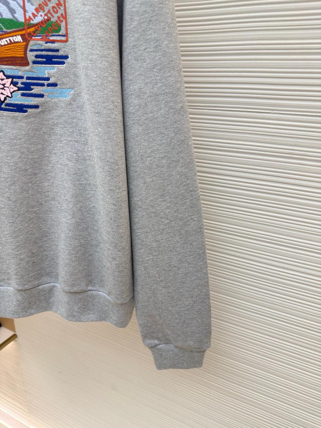 LV Fishing Embroidered Crew Neck Sweatshirt