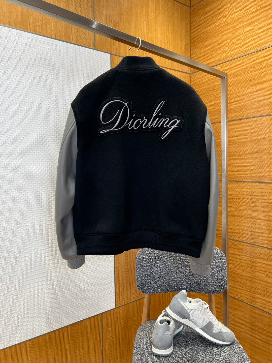 DIOR Patchwork Leather Baseball Jacket