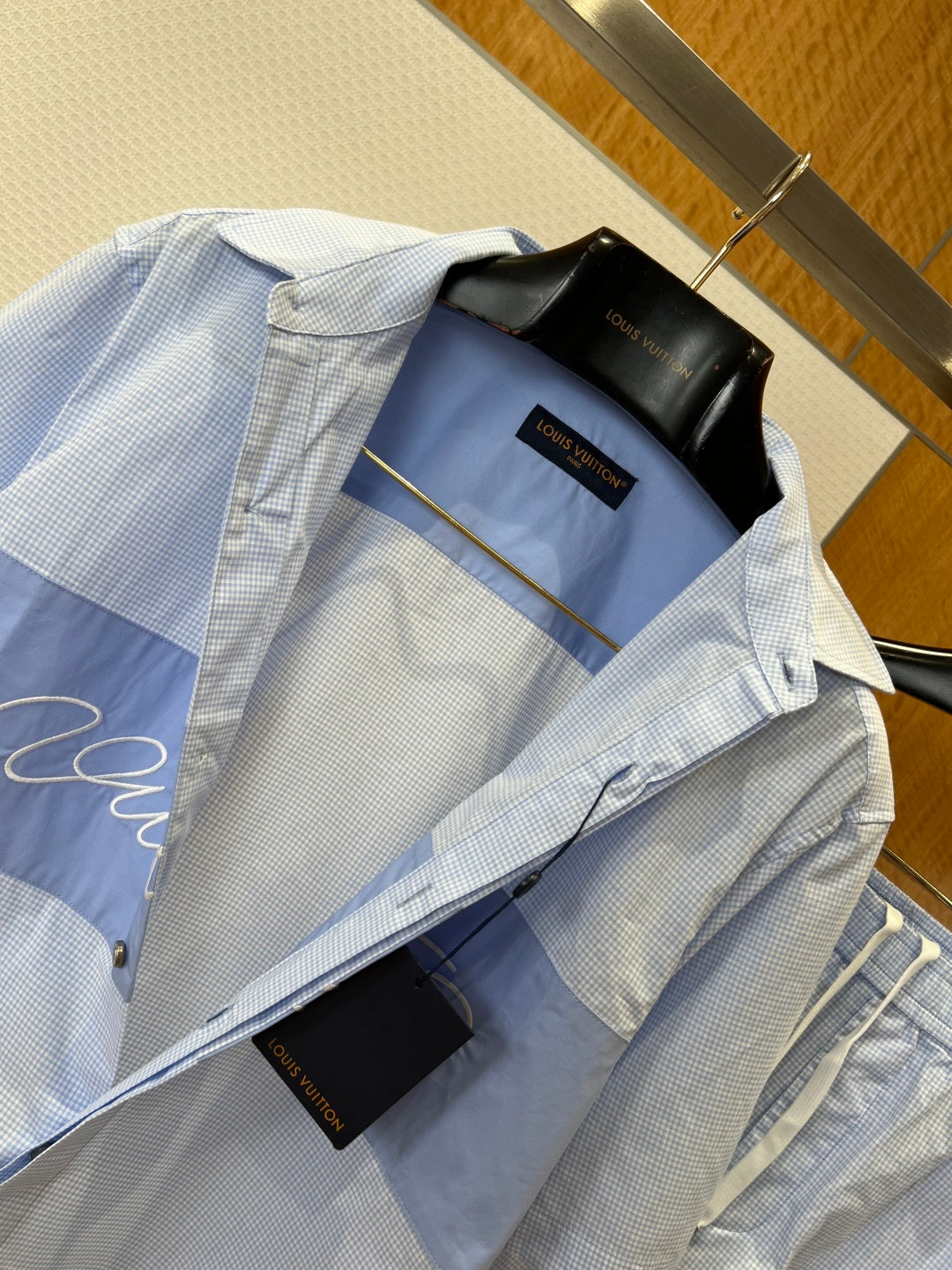 LV Casual Classic Embroidered Shirt & Pants Set