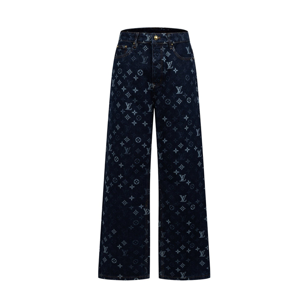 LV Denim Straight-Leg Jeans