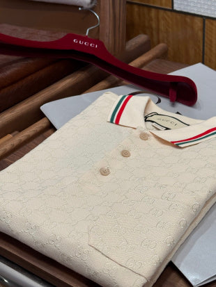 Gucci Vintage Jacquard Stretch Cotton Shirt