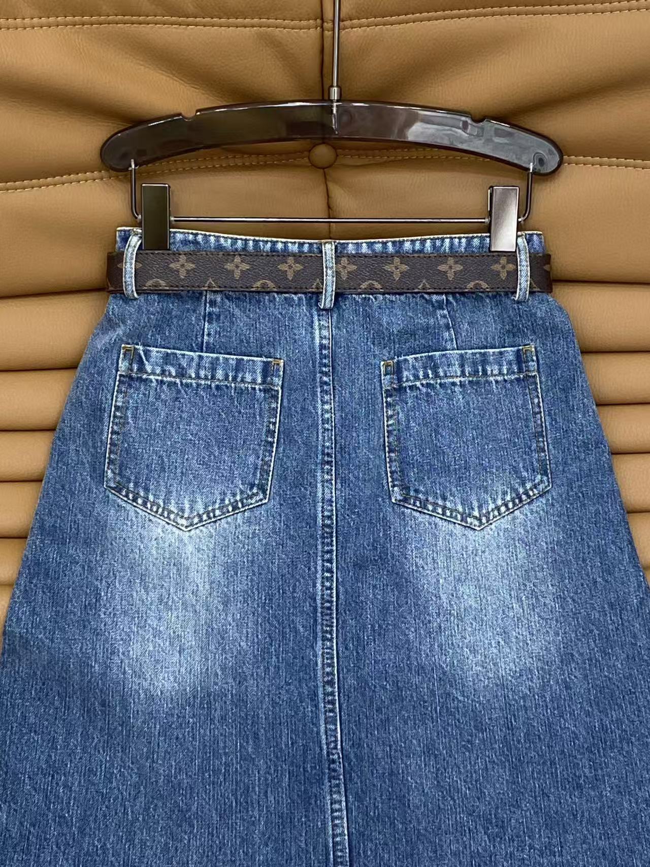 Women LV Denim Skirt