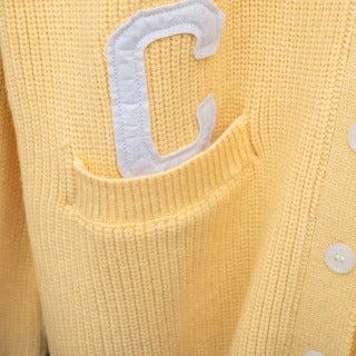 Celine Leather Logo Cardigan