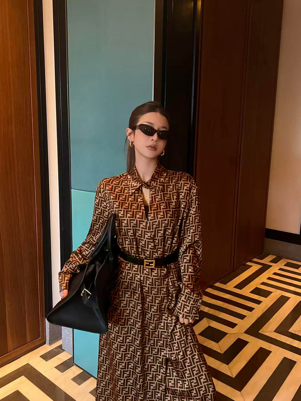 Women's Fendi Parent-Style Monogram Dress with Belt!